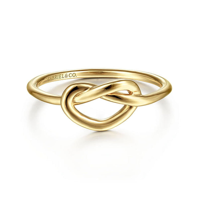14K Yellow Gold Twisted Heart Pretzel Ring - LR51803Y4JJJ-Gabriel & Co.-Renee Taylor Gallery