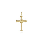 14K Yellow Gold Twisted Rope Cross Pendant with X Center - PCM6545Y4JJJ-Gabriel & Co.-Renee Taylor Gallery