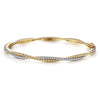 14K Yellow Gold Twisted Rope and Diamond Bangle – BG4275-65Y45JJ-Gabriel & Co.-Renee Taylor Gallery