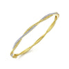 14K Yellow Gold Twisted Rope and Diamond Bangle – BG4275-65Y45JJ-Gabriel & Co.-Renee Taylor Gallery