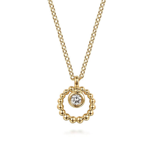 14K Yellow Gold White Sapphire Pendant Necklace – NK7660Y4JWS-Gabriel & Co.-Renee Taylor Gallery