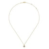 14K Yellow Gold Round White Sapphire Pendant Necklace - NK6472Y4JWS-Gabriel & Co.-Renee Taylor Gallery
