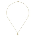 14K Yellow Gold Round White Sapphire Pendant Necklace - NK6472Y4JWS-Gabriel & Co.-Renee Taylor Gallery