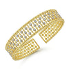 14K Yellow Gold Wide Diamond Cage Cuff Bracelet - BG4284-6Y45JJ-Gabriel & Co.-Renee Taylor Gallery