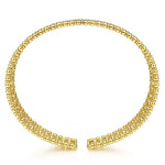 14K Yellow Gold Wide Diamond Cage Cuff Bracelet - BG4284-6Y45JJ-Gabriel & Co.-Renee Taylor Gallery
