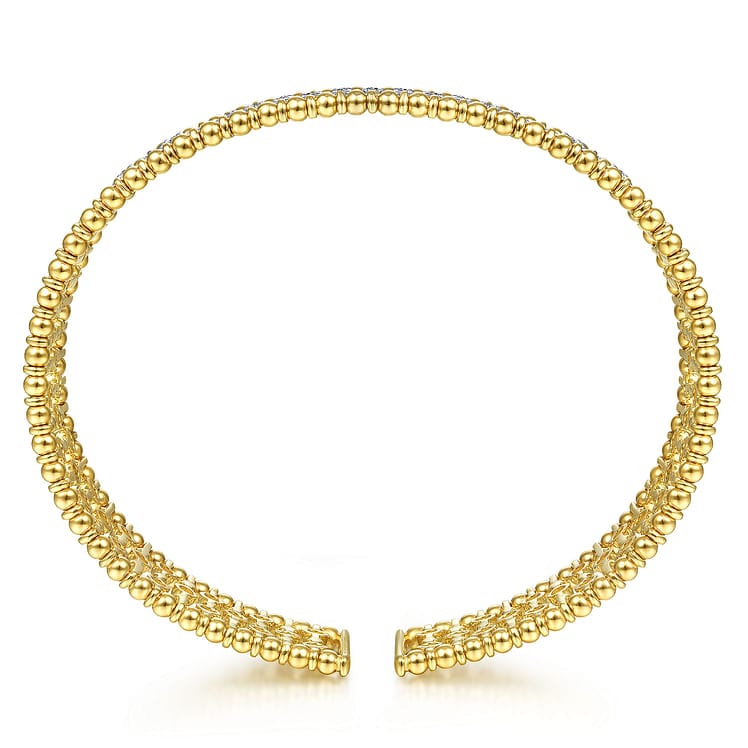 14K Yellow Gold Wide Diamond Cage Cuff Bracelet - BG4284-6Y45JJ-Gabriel & Co.-Renee Taylor Gallery