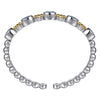 14K Yellow Gold and 925 Sterling Silver Bujukan Blue Topaz Open Bangle Bracelet - BG5102-62MZJBT-Gabriel & Co.-Renee Taylor Gallery