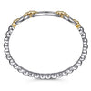 14K Yellow Gold and 925 Sterling Silver Bujukan Open Bangle Bracelet - BG5104-62MZJJJ-Gabriel & Co.-Renee Taylor Gallery