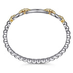 14K Yellow Gold and 925 Sterling Silver Bujukan Open Bangle Bracelet - BG5104-62MZJJJ-Gabriel & Co.-Renee Taylor Gallery