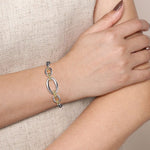 14K Yellow Gold and 925 Sterling Silver Bujukan Open Bangle Bracelet - BG5104-62MZJJJ-Gabriel & Co.-Renee Taylor Gallery