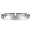 14K Yellow Gold and 925 Sterling Silver Bujukan Personalize Open Bangle Bracelet - BG5105-62MZJJJ-Gabriel & Co.-Renee Taylor Gallery