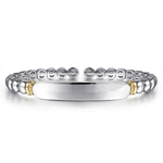 14K Yellow Gold and 925 Sterling Silver Bujukan Personalize Open Bangle Bracelet - BG5105-62MZJJJ-Gabriel & Co.-Renee Taylor Gallery