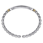 14K Yellow Gold and 925 Sterling Silver Bujukan Personalize Open Bangle Bracelet - BG5105-62MZJJJ-Gabriel & Co.-Renee Taylor Gallery