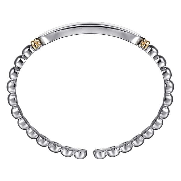 14K Yellow Gold and 925 Sterling Silver Bujukan Personalize Open Bangle Bracelet - BG5105-62MZJJJ-Gabriel & Co.-Renee Taylor Gallery