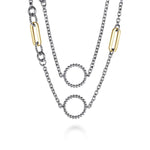 14K Yellow Gold and 925 Sterling Silver Bujukan Transformable Layered Necklace - NK7716-60MZJJJ-Gabriel & Co.-Renee Taylor Gallery