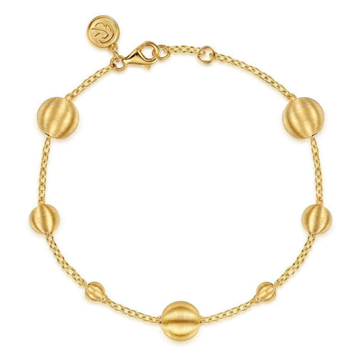 14K Yellow Plain Gold Bujukan Ball Station Bracelet - TB5133Y4JJ-Gabriel & Co.-Renee Taylor Gallery