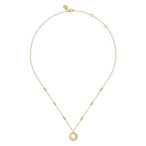 14K Yellow Plain Gold Bujukan Hand of God Medallion Necklace - NK7638Y4JJJ-Gabriel & Co.-Renee Taylor Gallery
