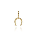 14K Yellow Plain Gold Bujukan Horseshoe Charm Pendant - PT7554Y4JJJ-Gabriel & Co.-Renee Taylor Gallery