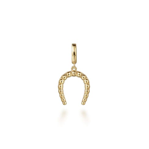 14K Yellow Plain Gold Bujukan Horseshoe Charm Pendant - PT7554Y4JJJ-Gabriel & Co.-Renee Taylor Gallery