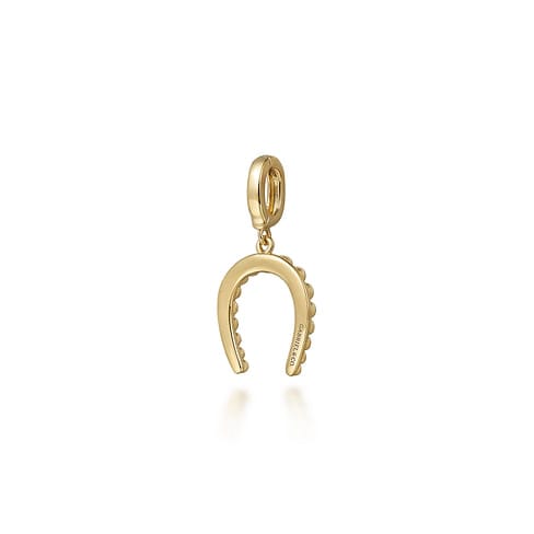 14K Yellow Plain Gold Bujukan Horseshoe Charm Pendant - PT7554Y4JJJ-Gabriel & Co.-Renee Taylor Gallery