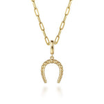 14K Yellow Plain Gold Bujukan Horseshoe Charm Pendant - PT7554Y4JJJ-Gabriel & Co.-Renee Taylor Gallery