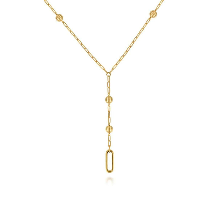 14K Yellow Plain Gold Bujukan Link Chain Y Necklace - NK7998Y4JJ-Gabriel & Co.-Renee Taylor Gallery