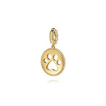 14K Yellow Plain Gold Bujukan Paw Print Medallin Pendant - PT7557Y4JJJ-Gabriel & Co.-Renee Taylor Gallery