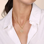 14K Yellow Plain Gold Bujukan Paw Print Medallin Pendant - PT7557Y4JJJ-Gabriel & Co.-Renee Taylor Gallery