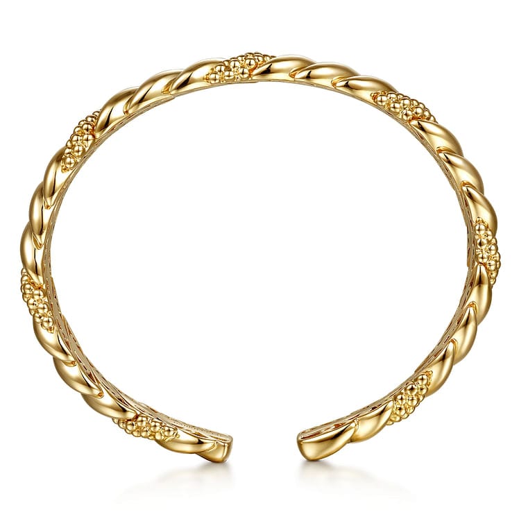 14K Yellow Plain Gold Bujukan Split Bangle Bracelet - BG5127-62Y4JJJ-Gabriel & Co.-Renee Taylor Gallery