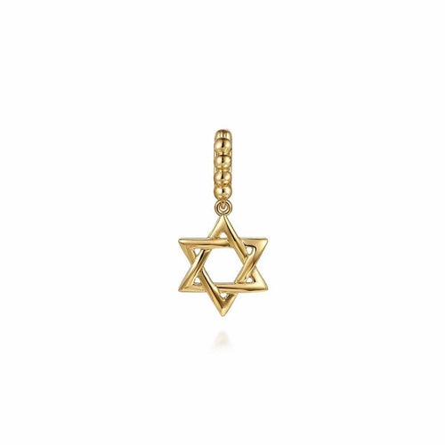 14K Yellow Plain Gold Bujukan Star Of David Charm With Detachable Bail - PT7553Y4JJJ-Gabriel & Co.-Renee Taylor Gallery