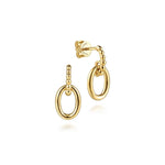 14K Yellow Plain Gold Bujukan Stud Drop Earrings - EG15632Y4JJJ-Gabriel & Co.-Renee Taylor Gallery