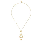 14K Yellow Plain Gold Bujukan and Diamond Cut Texture Marquise Drop Necklace - NK8090Y4JJJ-Gabriel & Co.-Renee Taylor Gallery