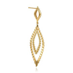 14k Yellow Plain Gold Bujukan And Diamond Cut Texture Marquise Stud Drop Earrings - EG15496Y4JJJ-Gabriel & Co.-Renee Taylor Gallery