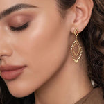 14k Yellow Plain Gold Bujukan And Diamond Cut Texture Marquise Stud Drop Earrings - EG15496Y4JJJ-Gabriel & Co.-Renee Taylor Gallery