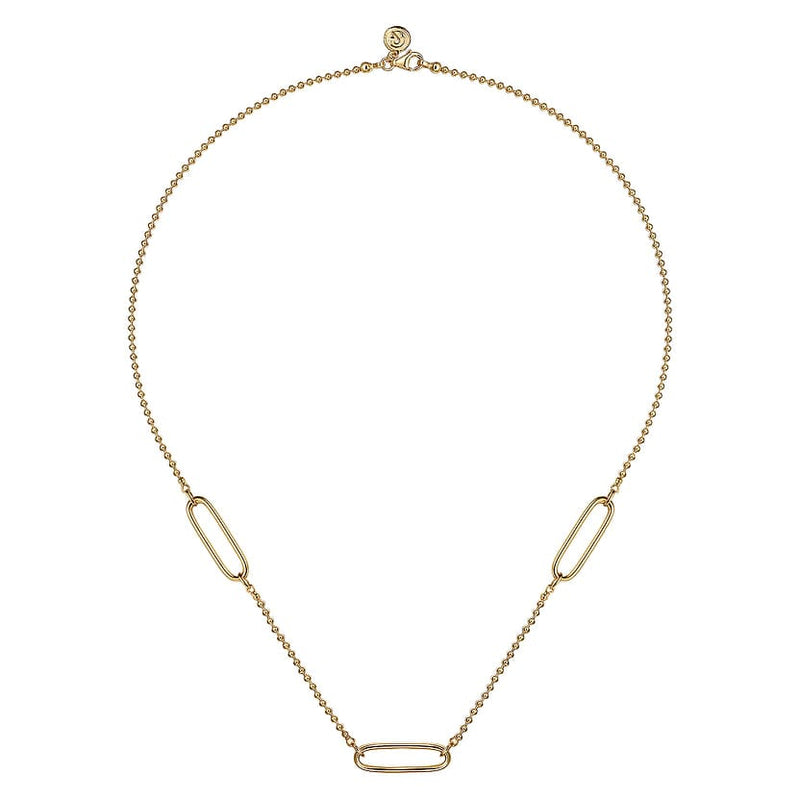 14K Yellow Plain Gold Bujukan and Link Station Necklace - NK7804Y4JJJ-Gabriel & Co.-Renee Taylor Gallery