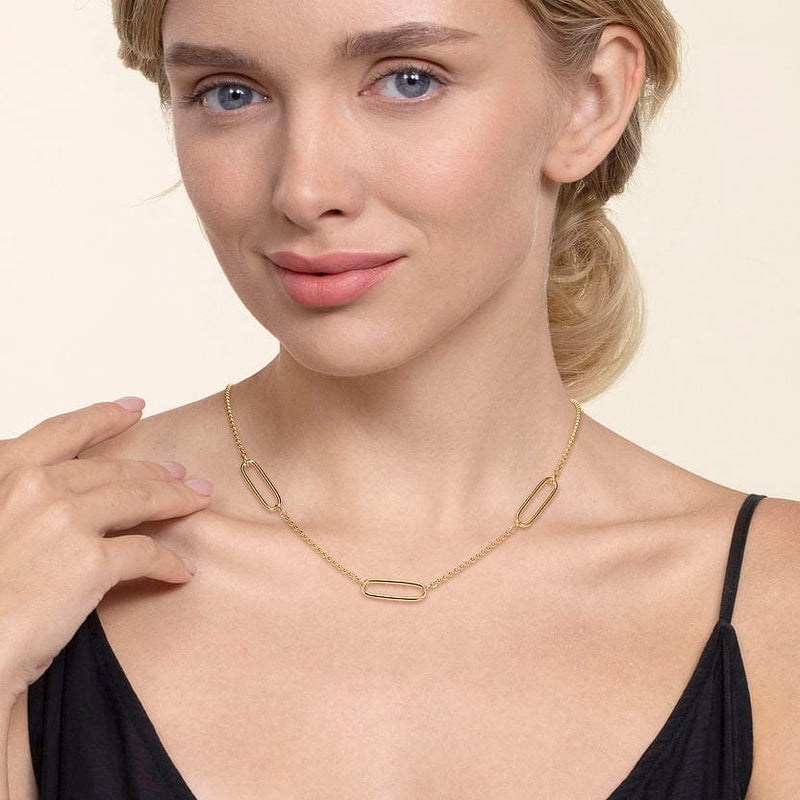 14K Yellow Plain Gold Bujukan and Link Station Necklace - NK7804Y4JJJ-Gabriel & Co.-Renee Taylor Gallery