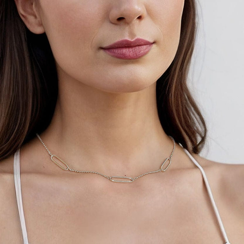 14K Yellow Plain Gold Bujukan and Link Station Necklace - NK7804Y4JJJ-Gabriel & Co.-Renee Taylor Gallery