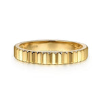 14K Yellow Plain Gold Diamond Cut Stackable Ring - LR52664Y4JJJ-Gabriel & Co.-Renee Taylor Gallery
