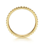 14K Yellow Plain Gold Diamond Cut Stackable Ring - LR52664Y4JJJ-Gabriel & Co.-Renee Taylor Gallery