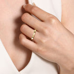 14K Yellow Plain Gold Diamond Cut Stackable Ring - LR52664Y4JJJ-Gabriel & Co.-Renee Taylor Gallery