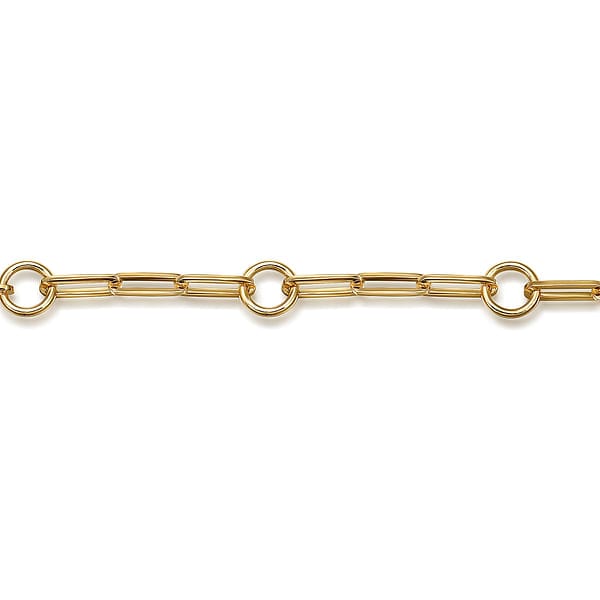 14K Yellow Plain Gold Link Chain Bracelet - TB5065Y4JJJ-Gabriel & Co.-Renee Taylor Gallery