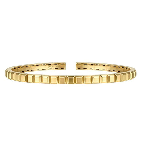 14K Yellow Gold Plain Gold Split Bangle Contemporary Collection – BG5072-62Y4JJ-Gabriel & Co.-Renee Taylor Gallery