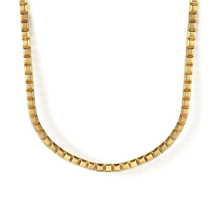 14K Yellow Plain Gold Tennis Necklace – NK7837Y4JJJ-Gabriel & Co.-Renee Taylor Gallery