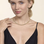 14K Yellow Plain Gold Tennis Necklace – NK7837Y4JJJ-Gabriel & Co.-Renee Taylor Gallery