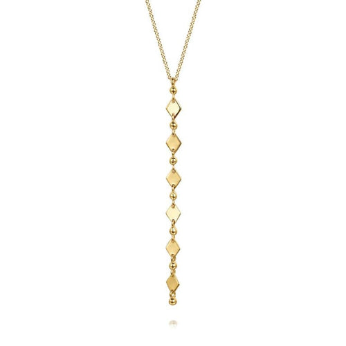 14K Yellow Plain Gold Vertical Bar Necklace - NK7673Y4JJJ-Gabriel & Co.-Renee Taylor Gallery