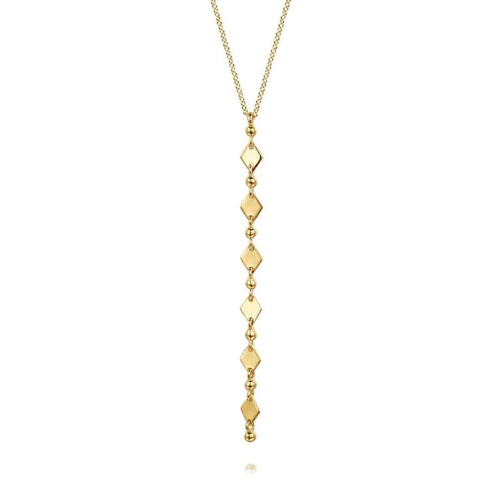 14K Yellow Plain Gold Vertical Bar Necklace - NK7673Y4JJJ-Gabriel & Co.-Renee Taylor Gallery
