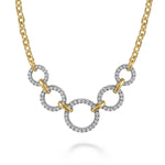 14K Yellow-White Diamond Circles Chain Necklace – NK7567M45JJ-Gabriel & Co.-Renee Taylor Gallery