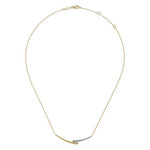 14K Yellow & White Gold Diamond Pavé and Bujukan Curved Bar Necklace - NK6362M45JJ-Gabriel & Co.-Renee Taylor Gallery