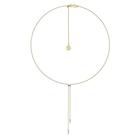 14K Yellow & White Gold Lariat Choker Necklace with Diamond Bar and Spikes - NK6123M45JJ-Gabriel & Co.-Renee Taylor Gallery