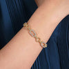 14K Yellow and White Gold Diamond Bracelet with Alternating Links - TB2498M44JJ-Gabriel & Co.-Renee Taylor Gallery